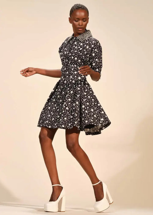 Embellished Shirt Dress - Clothing