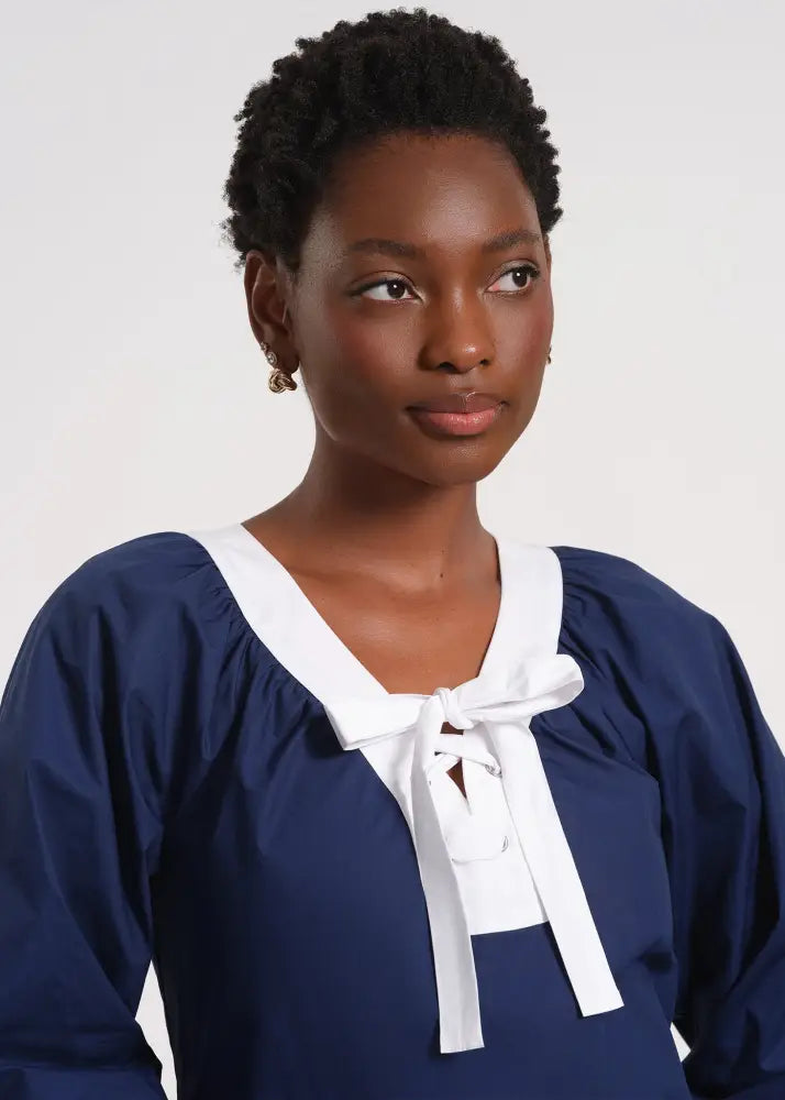 Raglan Dress with Balloon Sleeves - Clothing