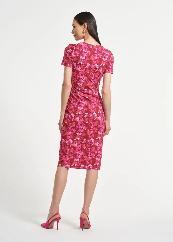 Ruched Waist Knit Midi Dress - Clothing