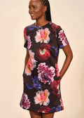 Satin Mini Dress - Fleur Nocturne / 2 - Clothing