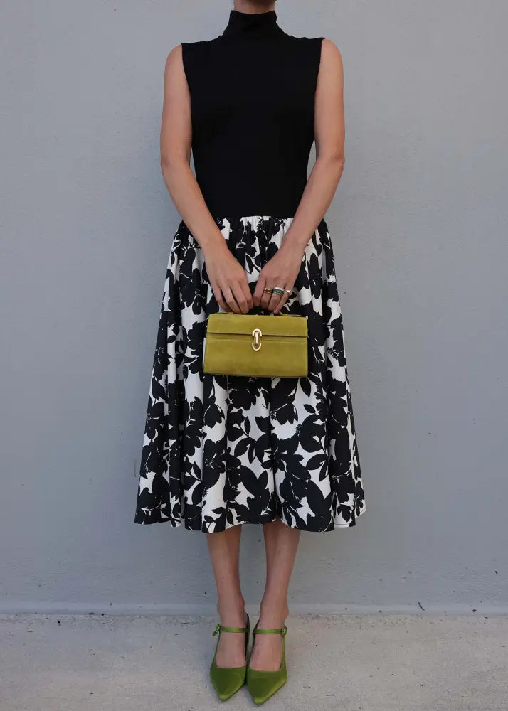 Sleeveless Ponte Combo Midi Dress - Clothing