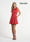 Sleeveless Ponte Swingy Bow Dress - Clothing