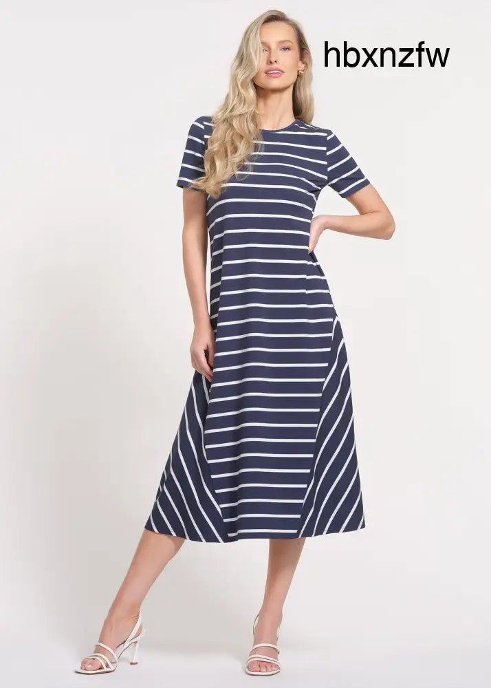 T-Shirt Dress - NAVY/WHITE / XS - Dresses